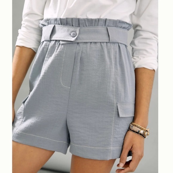 NWT Moon River Cinched Cargo Shorts Slate Grey Anthropologie - Picture 10 of 10